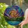 Stained Glass Celestial Spiral Vortex - Tiffany Style Mountain Water Landscape Stained Glass Suncatcher - 2
