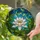 Stained Glass White Water Lily & Lily Pads - Tiffany Style Shimmering Water Pond Art Stained Glass Suncatcher - 2