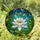 Stained Glass White Water Lily & Lily Pads - Tiffany Style Shimmering Water Pond Art Stained Glass Suncatcher - 1