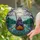Grim Reaper Skeletal Scythe Rowboat - Full Moon Evergreen Forest Tiffany Stained Glass Look Stained Glass Suncatcher - 2