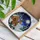 Brown White Rabbit Winter Cabin Night Sky - Snow Falling Full Moon Stained Glass Decor Stained Glass Suncatcher - 3