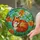 Red Fox Stained Glass Art Tiffany Style Blue Butterfly Orange Flowers Green Mosaic Stained Glass Suncatcher - 2