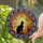 Black Cat Crescent Moon Mosaic Stained Glass Art - Twilight Sky Flowers Tree Branches Stained Glass Suncatcher - 2