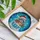Cartoon Raccoon Santa Hat Christmas Gifts Snow Stained Glass Jewel Tones Winter Holiday Stained Glass Suncatcher - 3