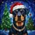 Black Tan Dog Santa Hat Christmas Tree - Stained Glass Winter Night Gift for Dog Lovers Stained Glass Suncatcher - 5