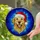 Smiling Golden Retriever Dog Santa Hat Stained Glass - Christmas Holiday Dog Lover Gift Stained Glass Suncatcher - 2
