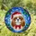 Cavalier King Charles Spaniel Santa Hat Holly - Tiffany Style Christmas Dog Lover Gift Stained Glass Suncatcher - 1