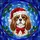 Cavalier King Charles Spaniel Santa Hat Holly - Tiffany Style Christmas Dog Lover Gift Stained Glass Suncatcher - 5
