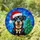 Black Tan Rottweiler Doberman Dog Santa Hat Stained Glass Christmas Tree Tiffany Art Stained Glass Suncatcher - 1