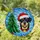 Black Tan Dog Santa Hat Christmas Tree Stained Glass Art Mosaic Sky Christmas Gift Stained Glass Suncatcher - 1