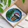 Black Tan Dog Santa Hat Christmas Tree Stained Glass Art Mosaic Sky Christmas Gift Stained Glass Suncatcher - 3