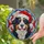 Bernese Mountain Dog Santa Hat Tiffany Style Mosaic Jewel Tone - Christmas Holiday Gift Stained Glass Suncatcher - 2