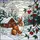 Fluffy Brown White Rabbit Winter Snow Forest Cabin Berries - Tiffany Stained Glass Holiday Decor Stained Glass Suncatcher - 5