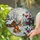 Fluffy Brown White Rabbit Winter Snow Forest Cabin Berries - Tiffany Stained Glass Holiday Decor Stained Glass Suncatcher - 2