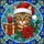 Tabby Cat Santa Hat Stained Glass - Christmas Holiday Mosaic Decor Gift for Cat Lover Stained Glass Suncatcher - 5