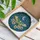 Moth Crescent Moon Stained Glass Art - Tiffany Style Jewel Tone Intricate Floral Patterns Stained Glass Suncatcher - 3