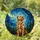Golden Retriever Dog Stained Glass Moon & Stars Tiffany Style Night Sky Decor Dog Lover Gift Stained Glass Suncatcher - 1