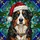 Bernese Mountain Dog Santa Hat Stained Glass Mosaic - Christmas Holiday Gift for Pet Owners Stained Glass Suncatcher - 5