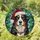 Bernese Mountain Dog Santa Hat Stained Glass Mosaic - Christmas Holiday Gift for Pet Owners Stained Glass Suncatcher - 1