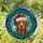 Brown Dog Santa Hat Tiffany Style Holly Berries Blue Aqua Swirl Christmas Decor Stained Glass Suncatcher - 1