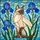 Siamese Cat Blue Iris Stained Glass Mosaic - Tiffany Jewel Tone Translucent Decor Stained Glass Suncatcher - 5