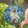 Siamese Cat Blue Iris Stained Glass Mosaic - Tiffany Jewel Tone Translucent Decor Stained Glass Suncatcher - 2