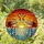 Red-Crowned Cranes Heart Sunset Stained Glass Art - Tiffany Jewel Tone Reeds Cattails Stained Glass Suncatcher - 1
