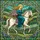 Tiffany Stained Glass Maiden White Horse Roses - Golden Hair Teal Gown Hillsides Foliage Stained Glass Suncatcher - 5
