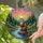 Stained Glass Brown Otter River Vibrant Sunset Forest Pine Hills - Wildlife Decor Stained Glass Suncatcher - 2