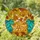 Golden Orange Tabby Cat Sleeping Monstera Leaves Autumn Mosaic Tiffany Style Stained Glass Suncatcher - 1