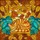 Golden Orange Tabby Cat Sleeping Monstera Leaves Autumn Mosaic Tiffany Style Stained Glass Suncatcher - 5