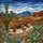 Desert Lizard Saguaro Cactus Prickly Pear Tiffany Style Stained Glass Landscape Stained Glass Suncatcher - 5