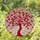 Intricate Tiffany Stained Glass Red Pink Heart Leaves Tree Cream Mosaic - Valentine Home Decor Gift Stained Glass Suncatcher - 1