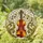 Classical Violin Musical Notes Staff Lines Foliage - Tiffany Style Golden Mosaic Panels Stained Glass Suncatcher - 1