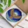 Majestic Owl Golden Eyes Stained Glass Art - Starry Night Moon Clouds Tiffany Design Stained Glass Suncatcher - 3