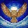 Majestic Owl Golden Eyes Stained Glass Art - Starry Night Moon Clouds Tiffany Design Stained Glass Suncatcher - 5