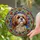 Shih Tzu Dog Stained Glass Portrait with Ornate Floral Scrollwork & Tiffany Style Jewel Tones Stained Glass Suncatcher - 2