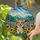 Corgi Dog Leaping Sunflowers Purple Lupine Mountain Range Tiffany Stained Glass for Dog Lover Stained Glass Suncatcher - 2