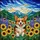Corgi Dog Leaping Sunflowers Purple Lupine Mountain Range Tiffany Stained Glass for Dog Lover Stained Glass Suncatcher - 5