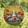 Gazing Blue White Birds Red Poppies Radiant Sun Mosaic Tiffany Stained Glass Stained Glass Suncatcher - 1
