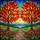Tiffany Stained Glass Autumn Trees Cobblestone Path Hills Mosaic - Fall Nature Art Stained Glass Suncatcher - 5