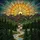 Tiffany Stained Glass Golden Sun Rays Rugged Mountain River Pine Window Decor Stained Glass Suncatcher - 5
