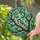 Great Tit Bird Stained Glass Tiffany Style - Perched Branch Green Leaves Mosaic Sky Stained Glass Suncatcher - 2
