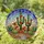 Saguaro Cactus Barrel Agave Succulent Blossoms Jewel Tone Stained Glass Desert Art Stained Glass Suncatcher - 1