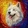 Wide Smile Samoyed Dog Stained Glass - Tiffany Jewel Tone Swirling Mosaic Pet Gift Stained Glass Suncatcher - 5