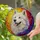 Wide Smile Samoyed Dog Stained Glass - Tiffany Jewel Tone Swirling Mosaic Pet Gift Stained Glass Suncatcher - 2