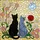 Black & Blue-Grey Cats Tiffany Stained Glass Art with Daisies, Rose & Sun - Home Decor Stained Glass Suncatcher - 5