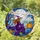 Green Witch Broomstick Jack-o'-lantern Moon Mosaic - Celestial Fantasy Halloween Gift Stained Glass Suncatcher - 1