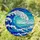 Dynamic Crashing Ocean Wave Stained Glass - Tiffany Jewel Tone Ocean Water Swirl Mosaic Stained Glass Suncatcher - 1