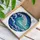 Dynamic Crashing Ocean Wave Stained Glass - Tiffany Jewel Tone Ocean Water Swirl Mosaic Stained Glass Suncatcher - 3
